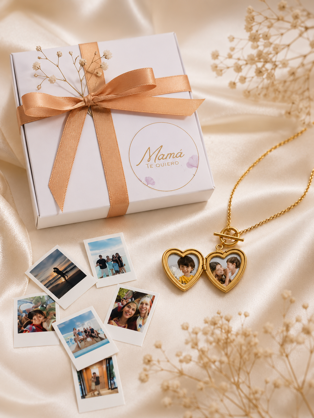 Amor – Collar relicario corazón con fotos