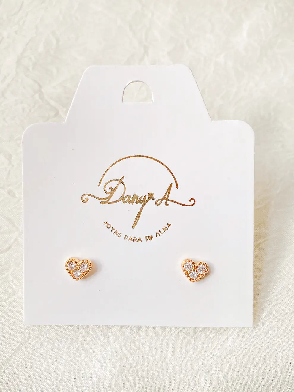Romance Mini – Aretes topo corazón con circones