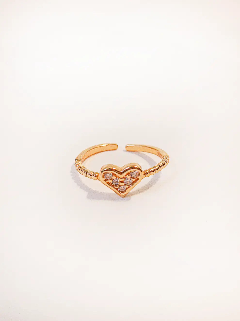 Love Shine – Anillo corazón microcircones