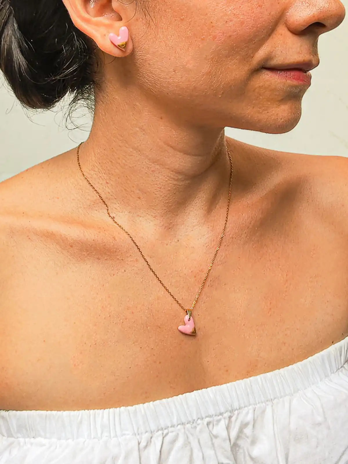Set Collar y Aretes Latidos de Amor