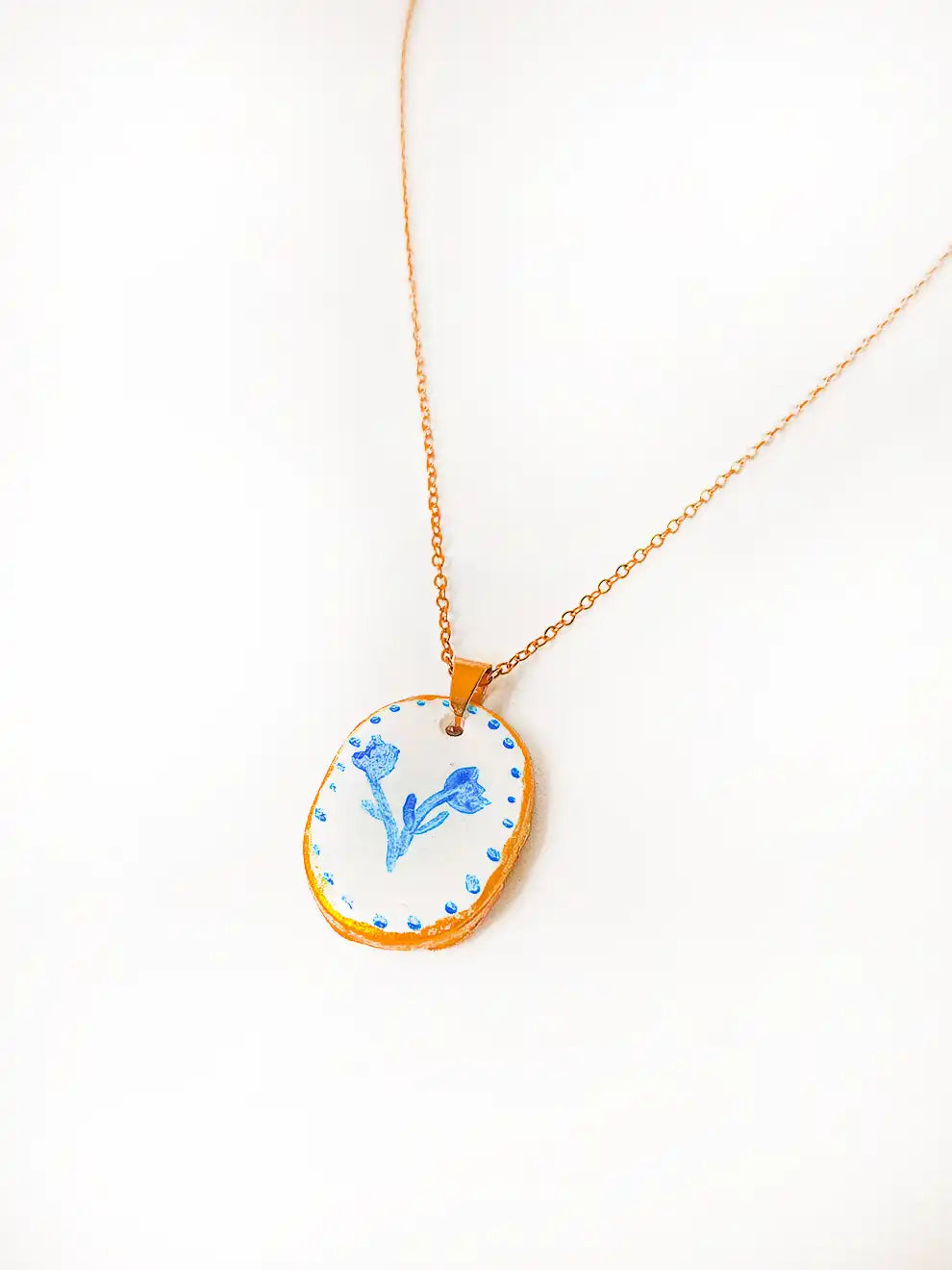 Azulejo Vivo – Collar flor azul artesanal