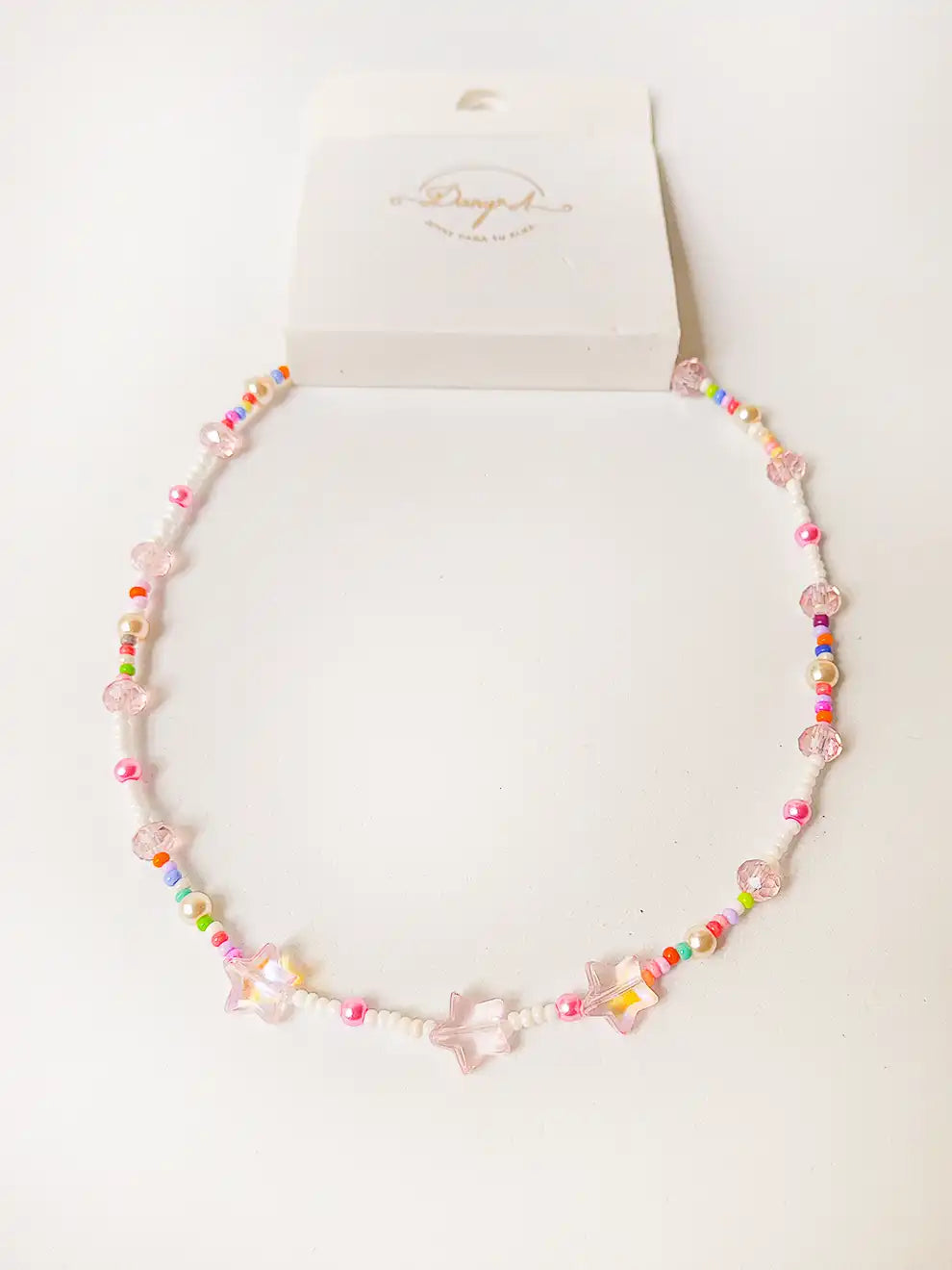 Galaxy Rose – Collar de mostacillas con estrellas