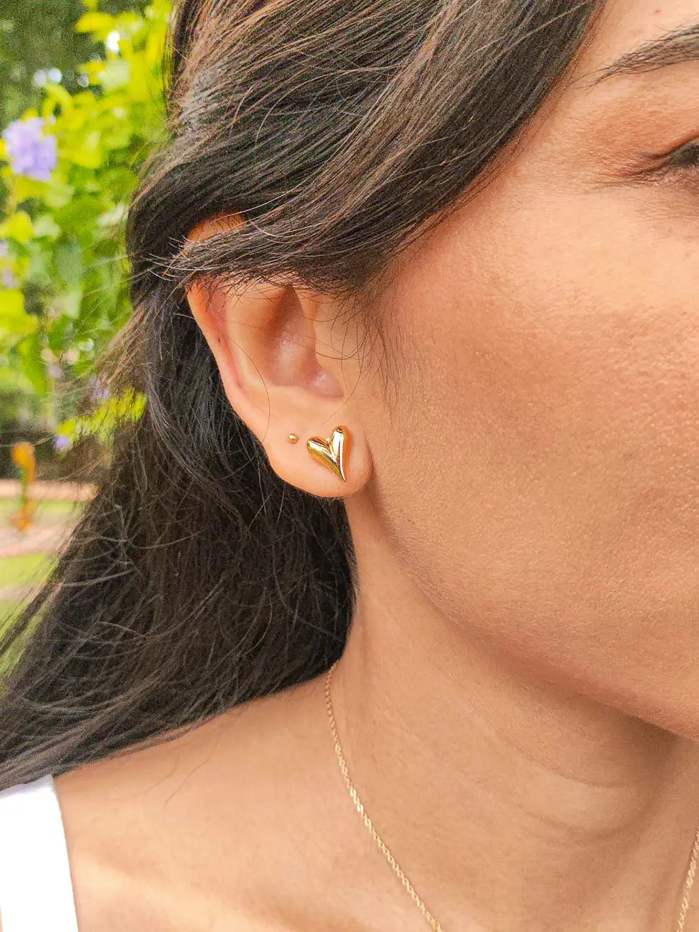 Amor Dorado – Collar y topos corazón