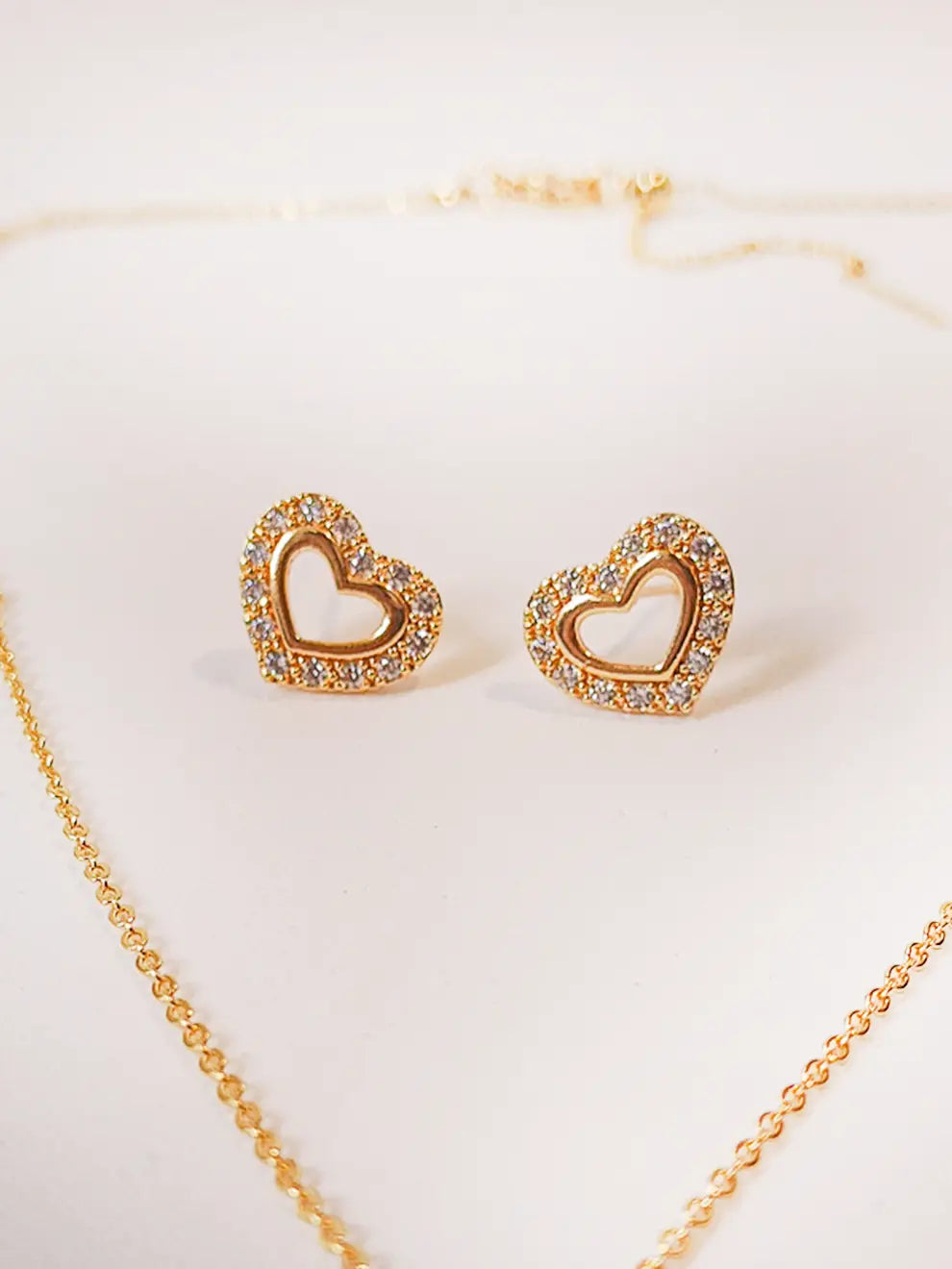 Dulce destello- Set collar y topos corazón