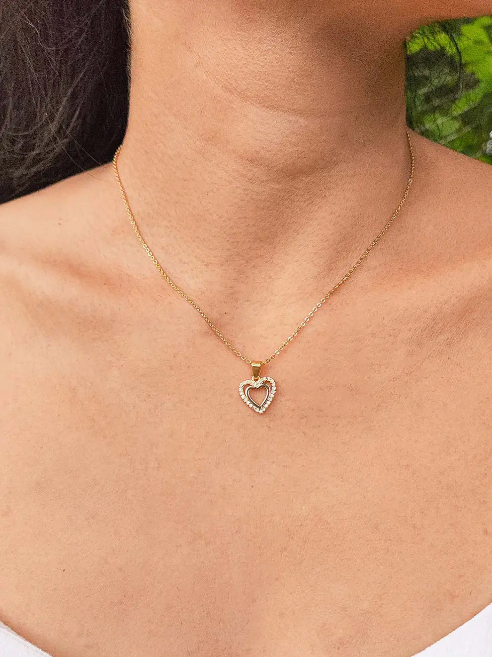 Dulce destello- Set collar y topos corazón