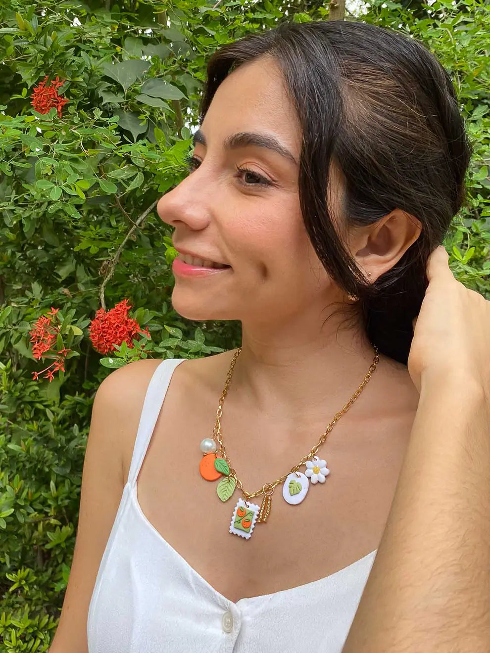 Citrus Garden – Collar de charms en arcilla