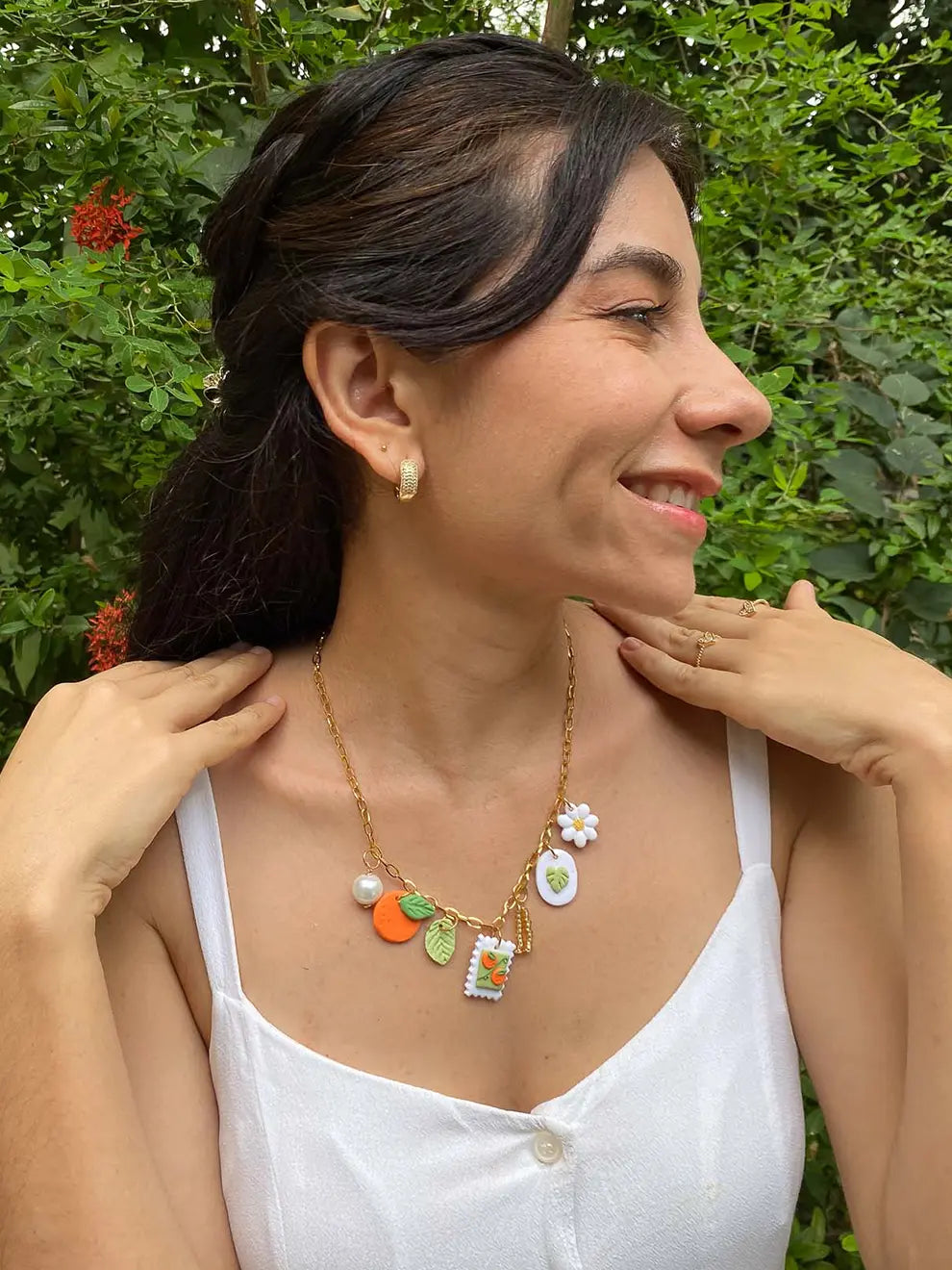 Citrus Garden – Collar de charms en arcilla