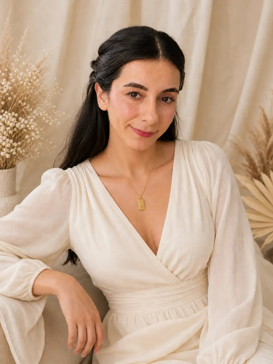 Luz Celestial – Collar en acero inoxidable con cristal