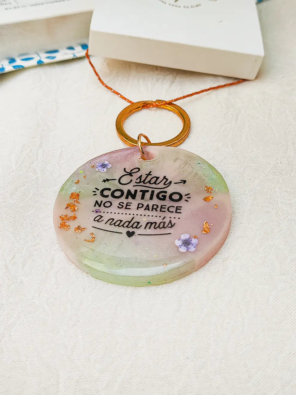 Mensaje del Alma – Llavero con frase en resina