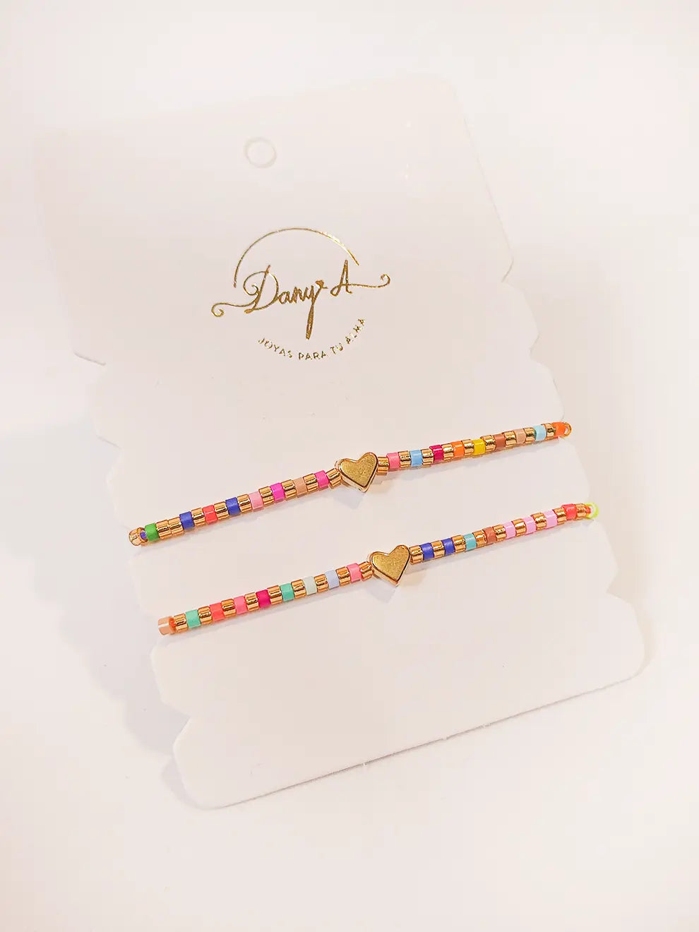 Dúo Arcoíris Amistad – Pulseras corazón