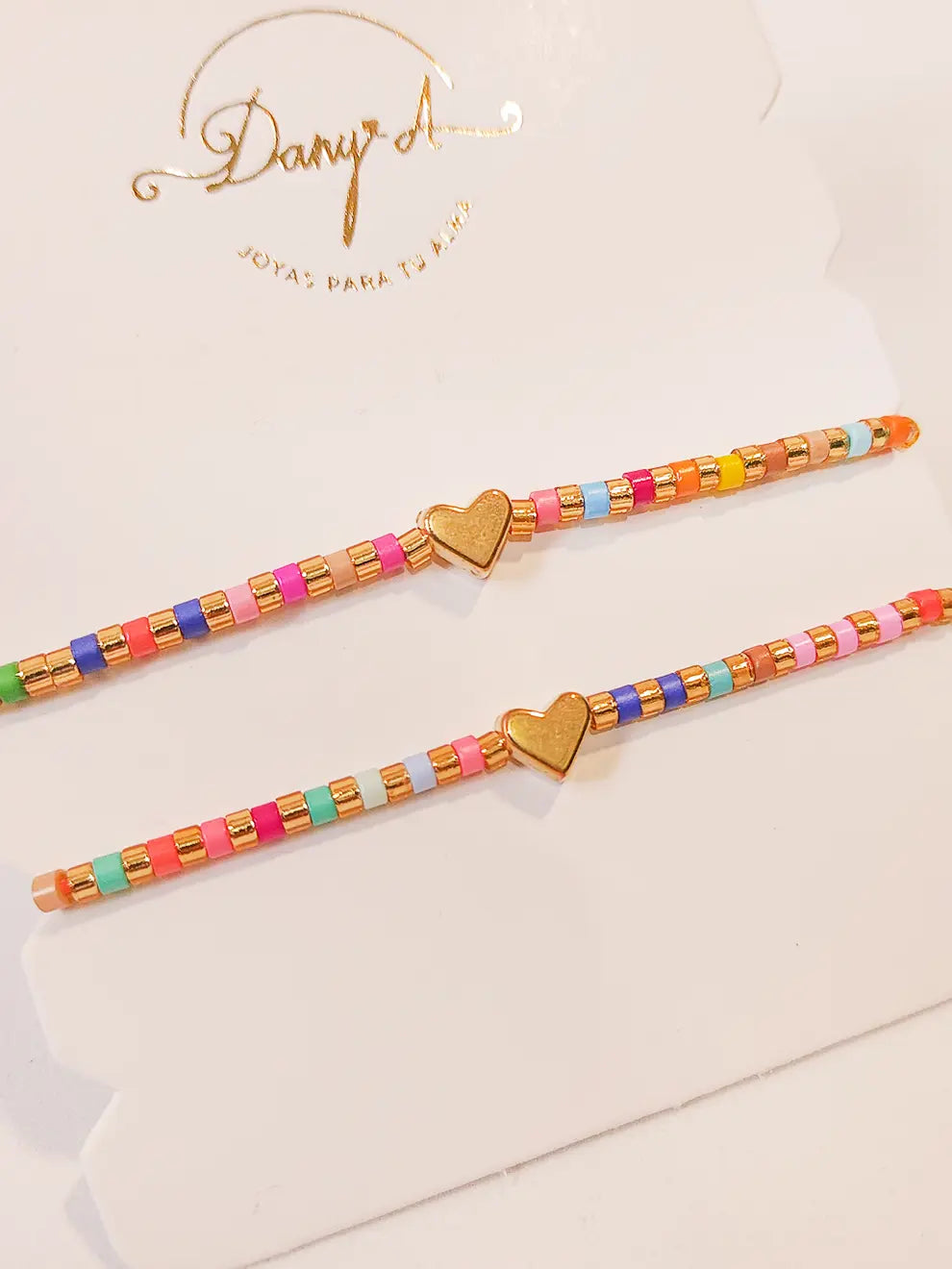 Dúo Arcoíris Amistad – Pulseras corazón