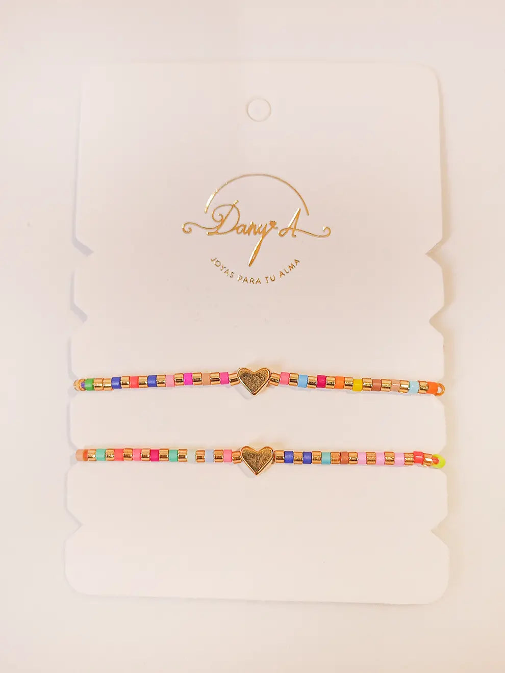 Dúo Arcoíris Amistad – Pulseras corazón