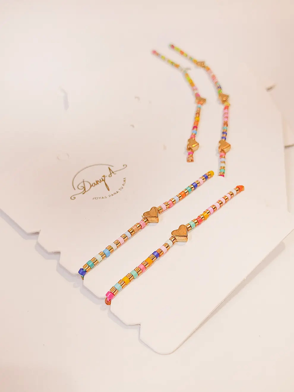 Dúo Arcoíris Amistad – Pulseras corazón