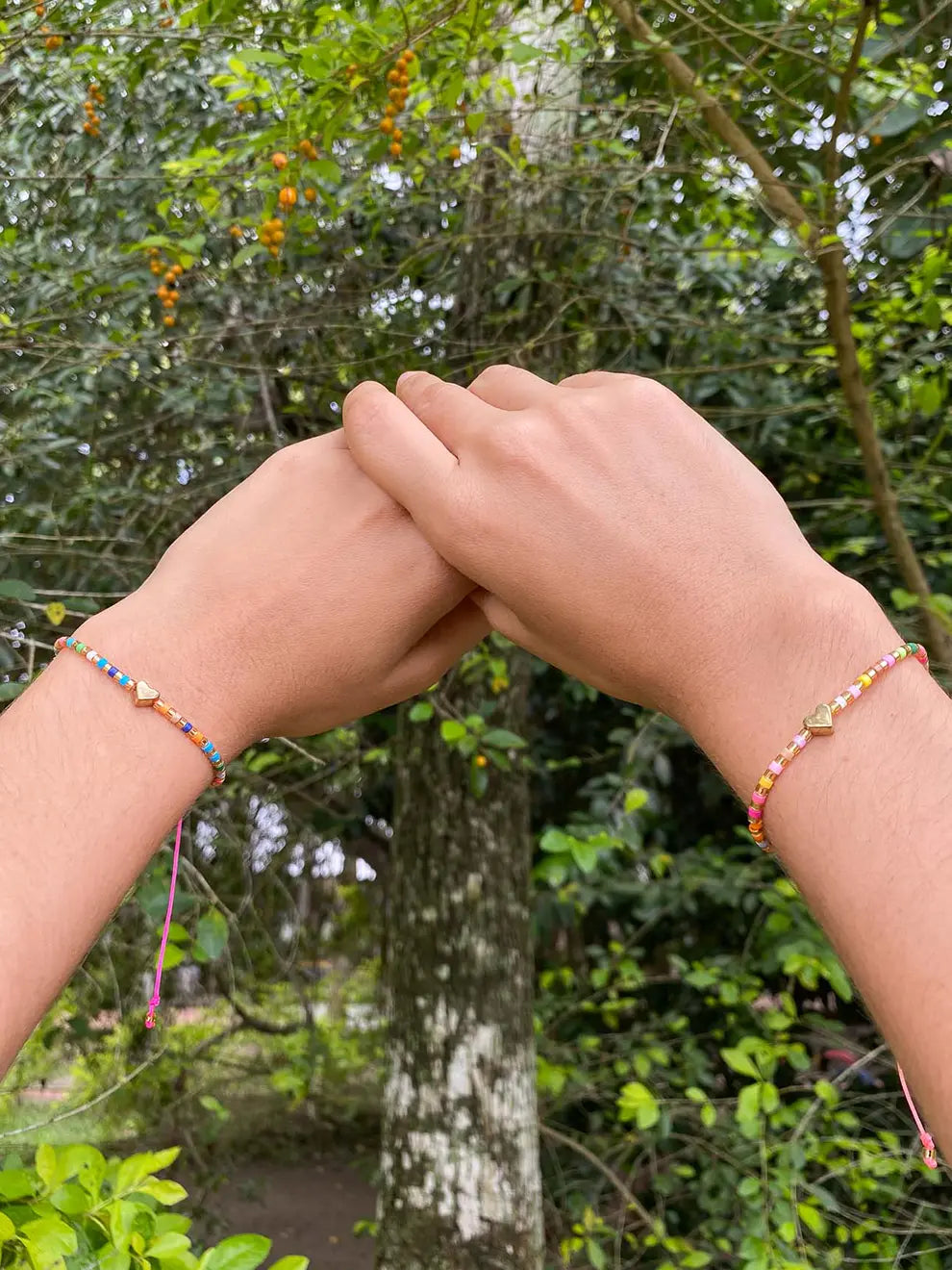 Dúo Arcoíris Amistad – Pulseras corazón