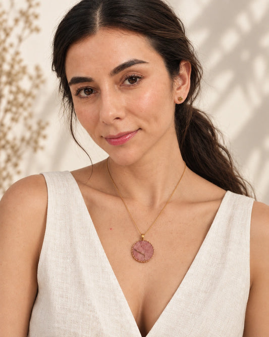 Trinitaria Eterna – Collar con flor natural de bugambilia, imagen 1