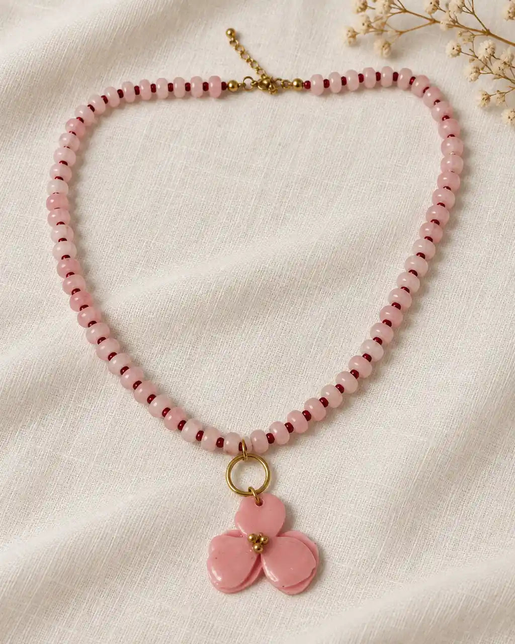 Trébol Rosa collar completo