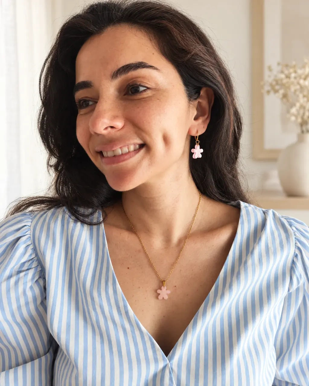 Flor de Alba C95, set de collar y aretes florales
