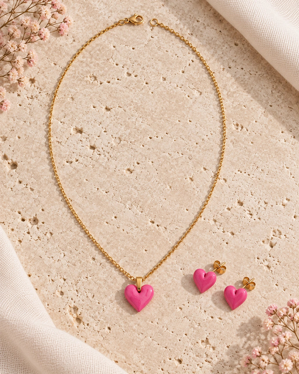 Set completo Corazón Rosa C96 sin cadena extensora