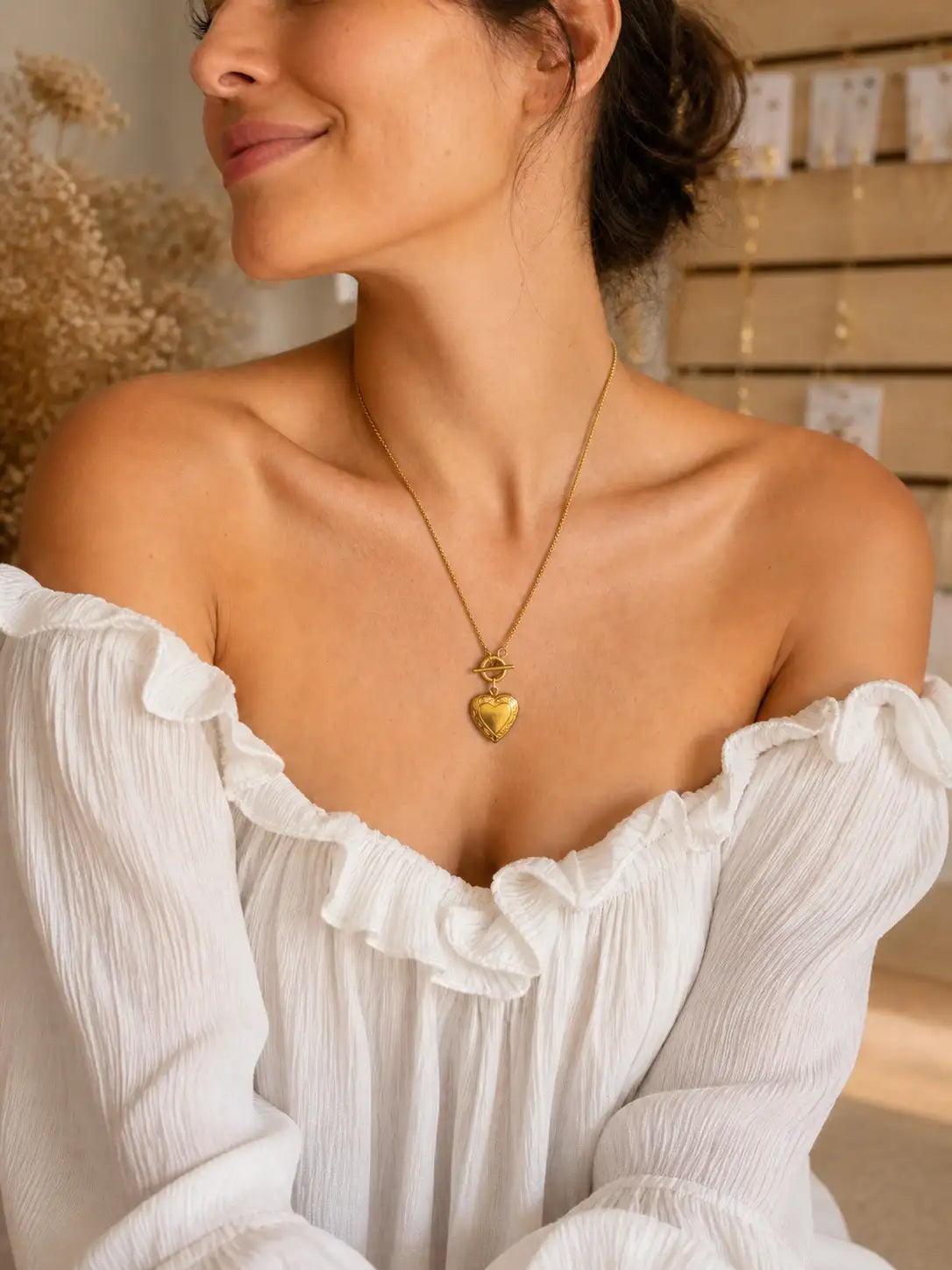 Amor – Collar relicario corazón con fotos