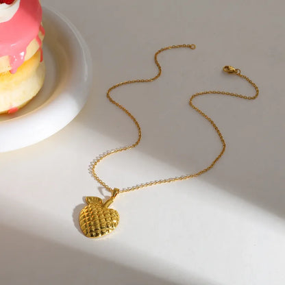 Fresas Doradas – Set collar y aretes en acero inoxidable