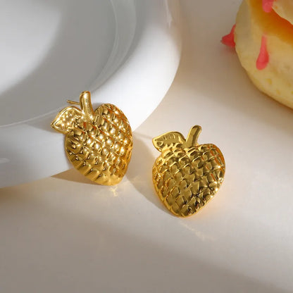 Fresas Doradas – Set collar y aretes en acero inoxidable