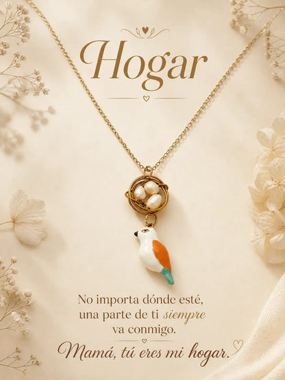 Nido de Amor – Collar dorado para mamá