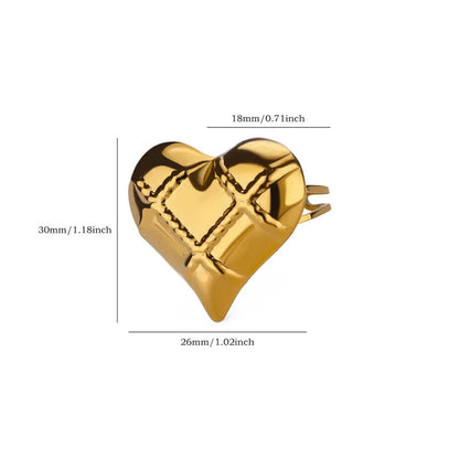 Corazón Glow – Anillo moderno en acero dorado
