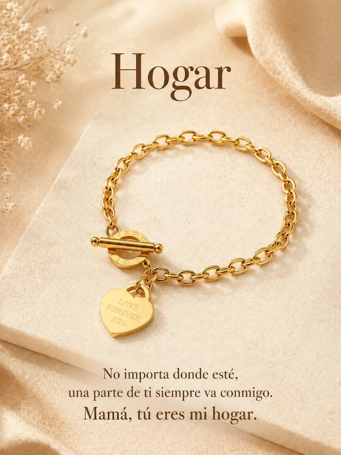 Hogar – Pulsera con dije de corazón