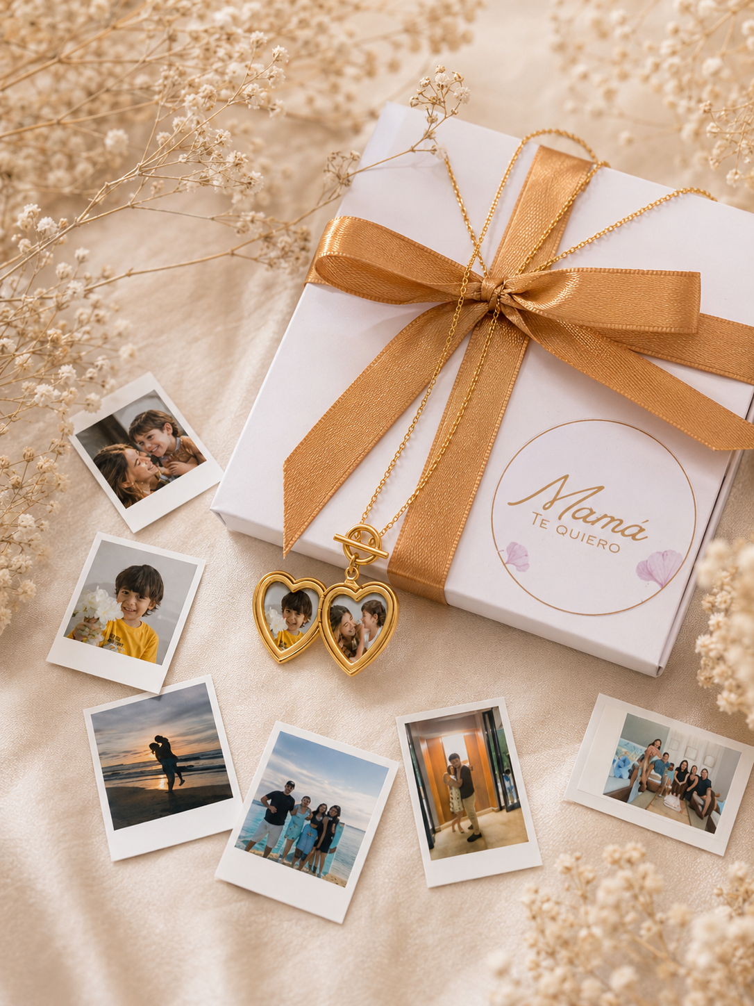 Amor – Collar relicario corazón con fotos