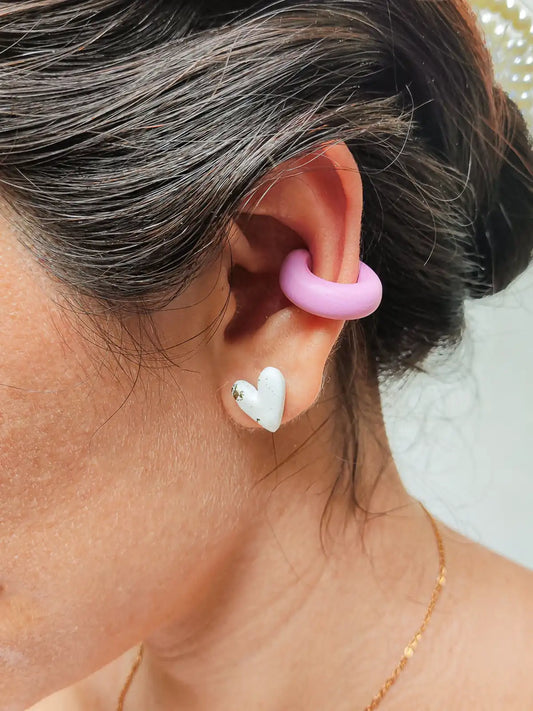 Ear Cuff Rosa Vibrante