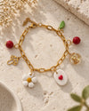 Corazón de Jardín – Pulsera en acero con dijes artesanales