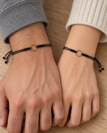 Círculo Sin Fin – Dúo de pulseras negras para pareja – imagen 4