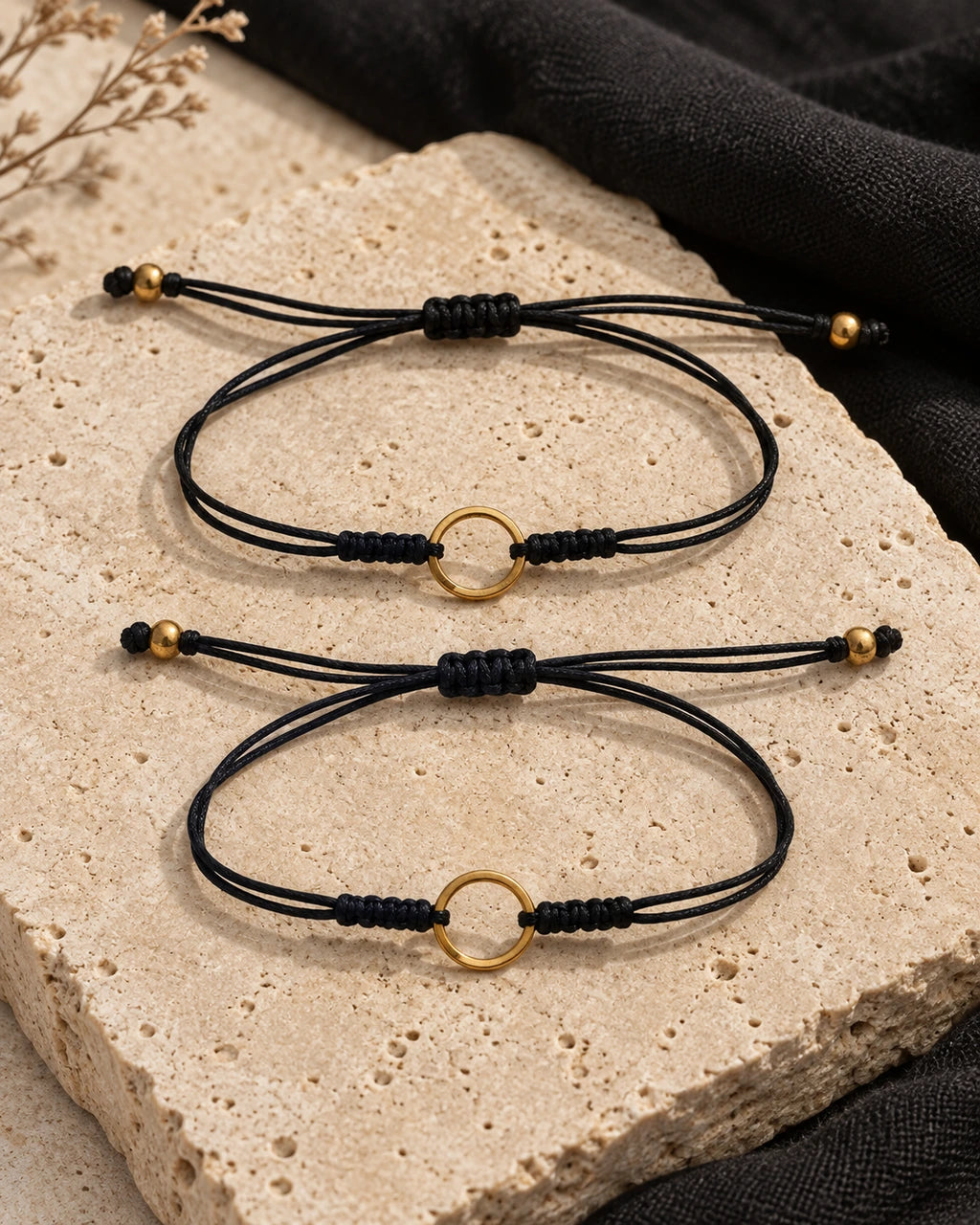 Círculo Sin Fin – Dúo de pulseras negras para pareja – imagen 5