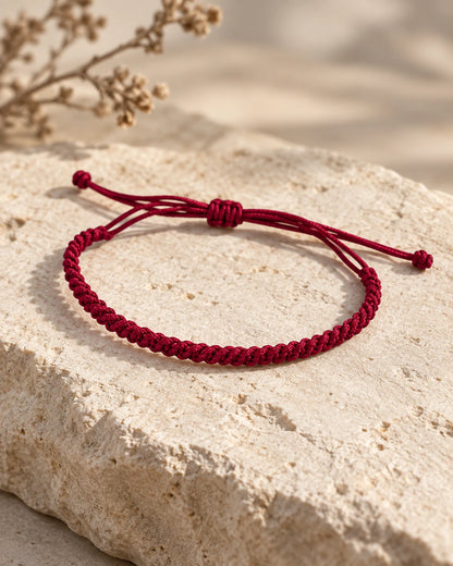 Pulso Carmesí – Pulsera masculina roja en macramé – imagen 6
