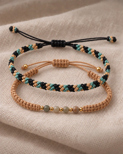Equilibrio Natural – Dúo de pulseras masculinas ajustables – imagen 6