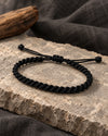 Trama Negra – Pulsera masculina de macramé ajustable