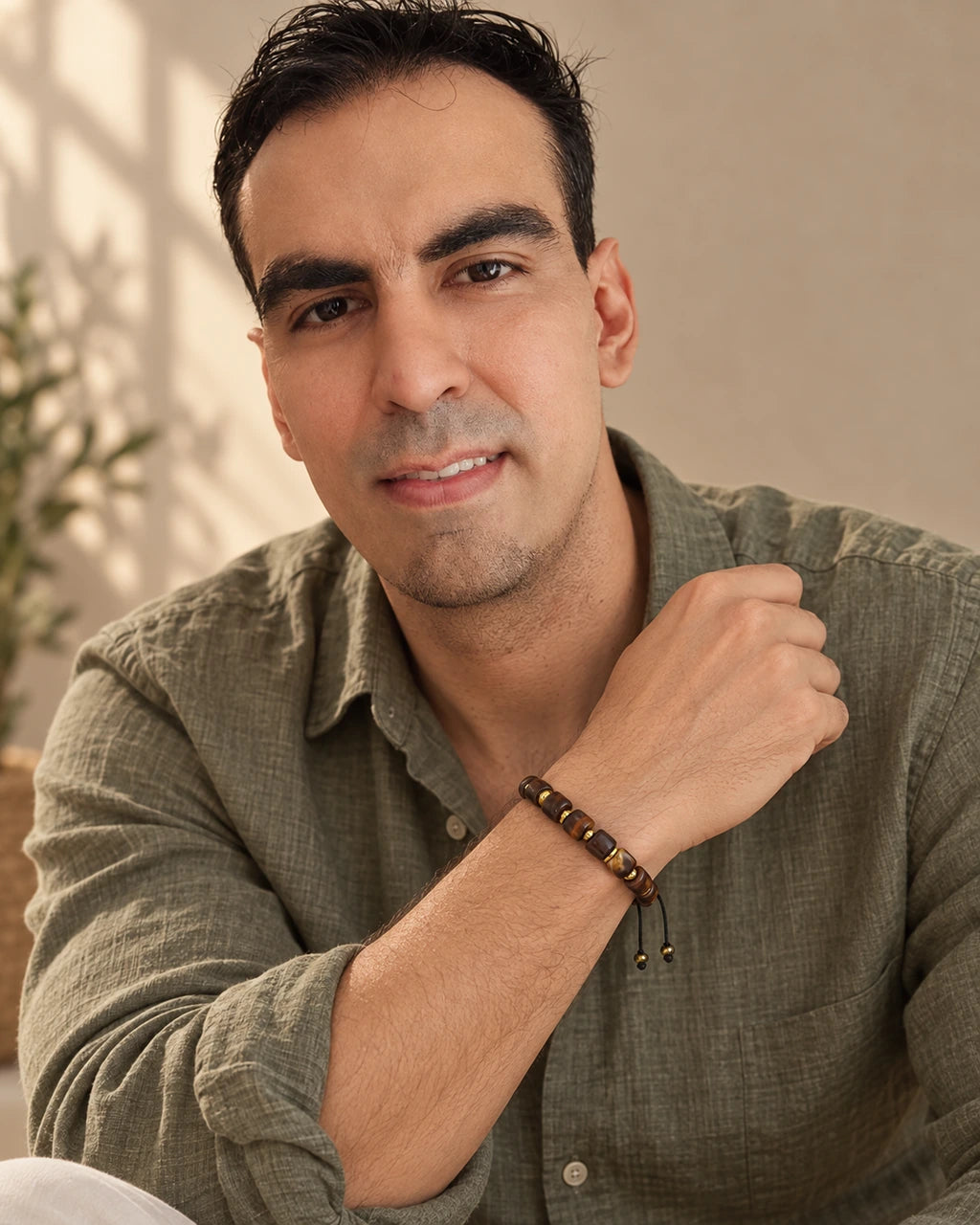 Madera Urbana – Pulsera masculina de vidrio efecto madera – imagen 1