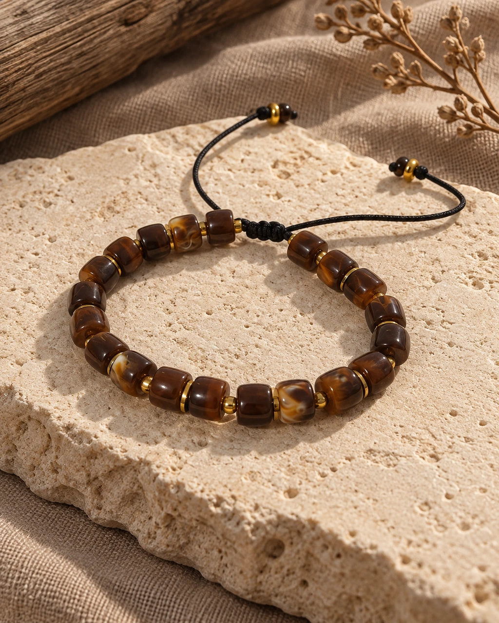 Madera Urbana – Pulsera masculina de vidrio efecto madera – imagen 5