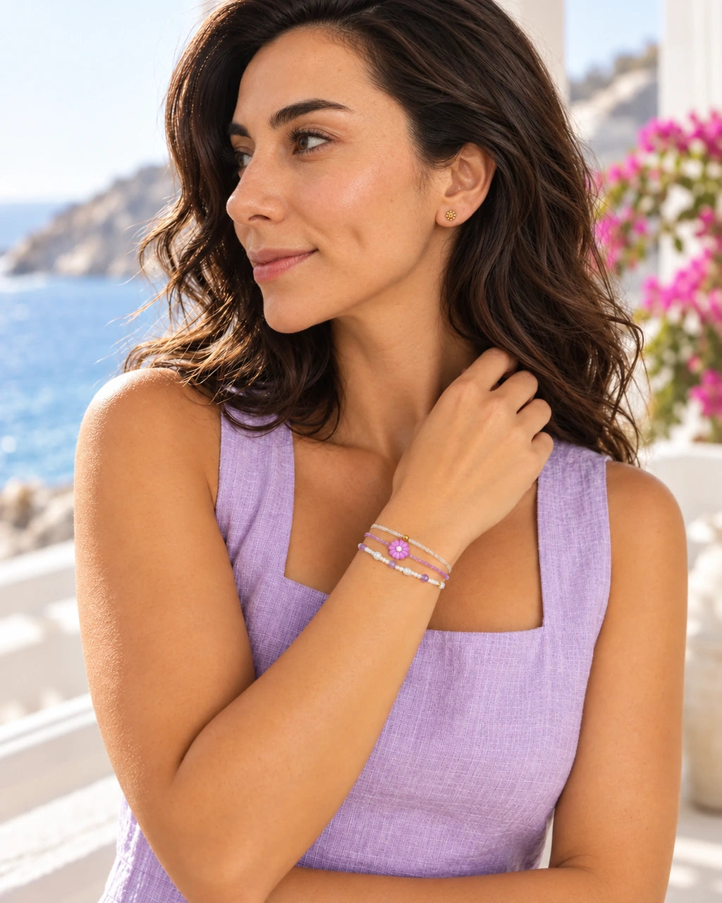 Jardín Violeta estilo costero en modelo
