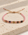 Mosaico Rosa – Pulsera ajustable de cuentas geométricas