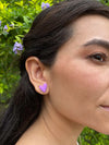 Violet Love – Aretes corazón arcilla