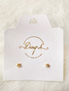 Brillo Real – Aretes Topo corona en rodio dorado