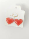Coral Dulce – Aretes corazón rosado en resina