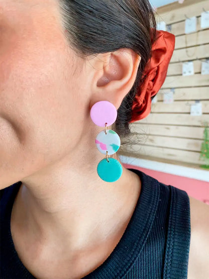 Trío Contemporáneo – Aretes arcilla polimérica elegantes
