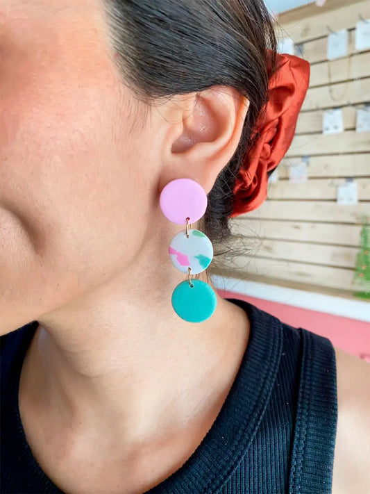 Trío Contemporáneo – Aretes arcilla polimérica elegantes