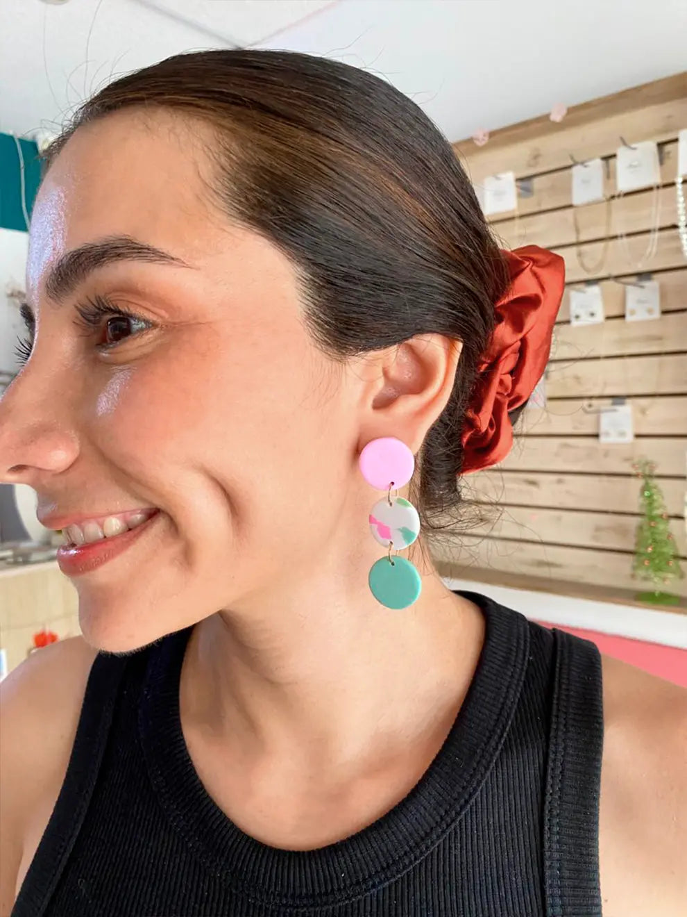 Trío Contemporáneo – Aretes arcilla polimérica elegantes