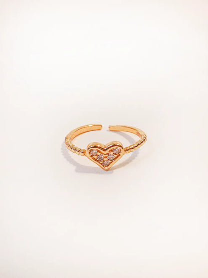 Love Shine – Anillo corazón microcircones