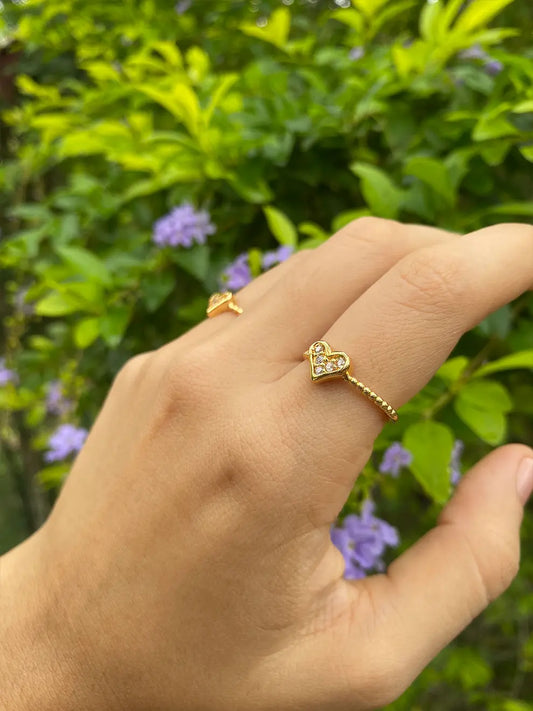 Love Shine – Anillo corazón microcircones