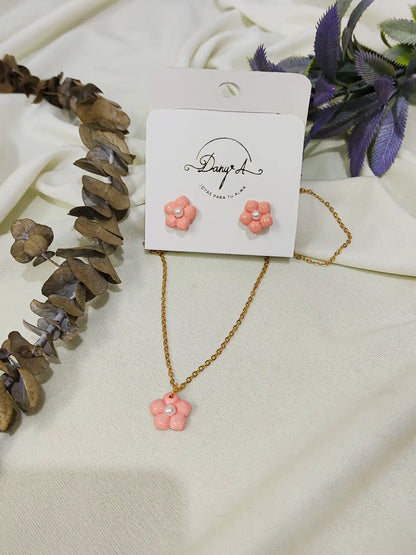 Set Collar y Aretes Florecer