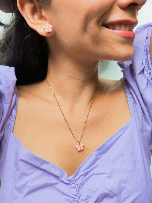 Set Collar y Aretes Florecer